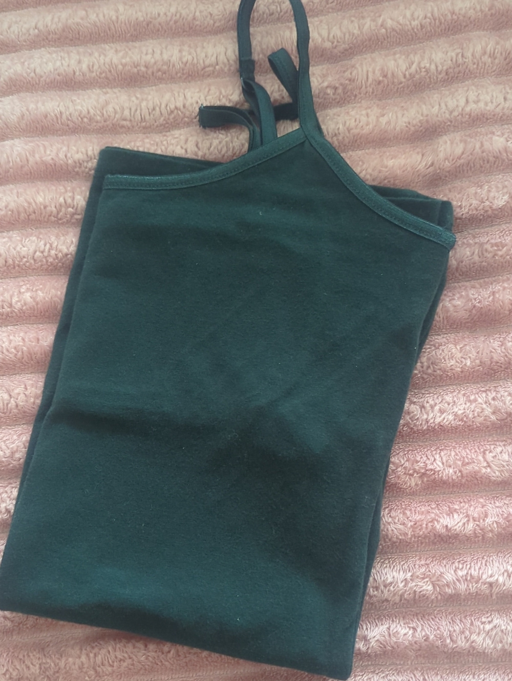 So Dark Green Scoop Neck Adjustable Strap Shelf Bra Camisole - Picture 4 of 4